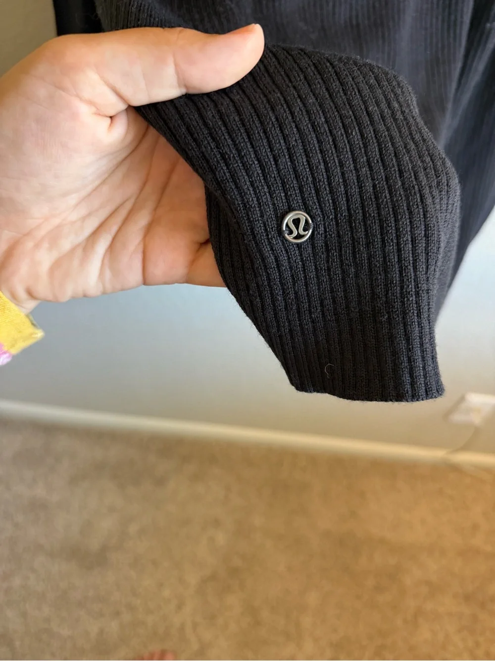 lululemon athletica Sweat & Savasana Sweater 100% Merino Wool Black Size 10